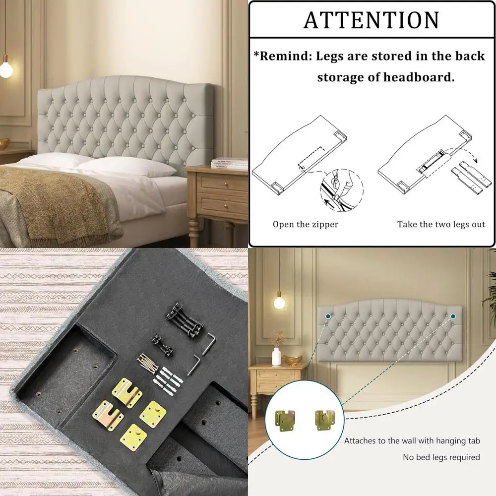 Testiera Queen/Full Size in velluto - montabile a parete, compatibile con struttura letto, imbottitura in spugna ad alta densità, comfort lussuoso, moderno