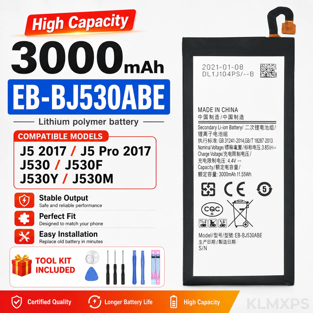 Durable Replacement Battery for Samsung Galaxy S Series S6 Edge Plus S7 Edge S8 Plus S9 Plus S10E S10  J5 Pro J7 Pro