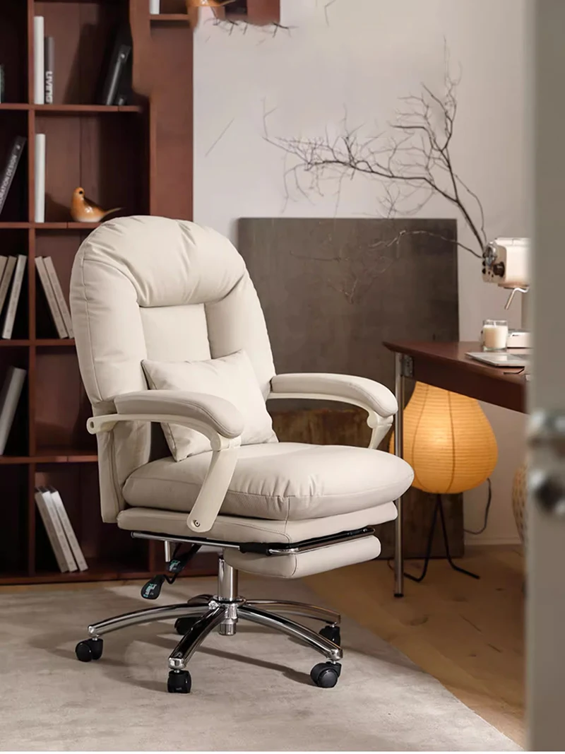 

Design Mobile Office Chair Leather Steel Leg Arm Computer Sofa Office Chair Boss Study Silla De Escritorio Office Furniture LVOC