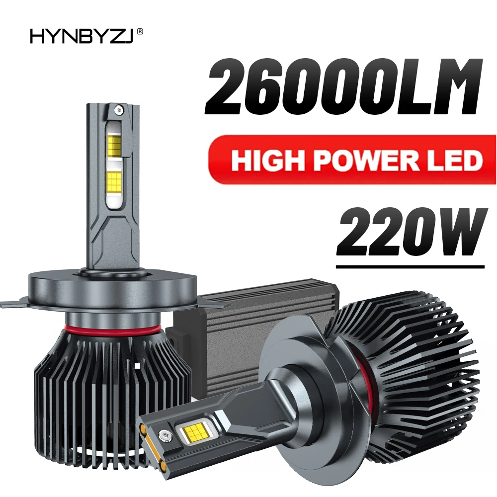 

HYNBYZJ H4 LED Headlight H1 H7 H8 H9 H11 9005 HB3 9006 HB4 9007 9008 Car Led Lights 220W 6000K CSP Chip Hight Low Beam Fog Lamp