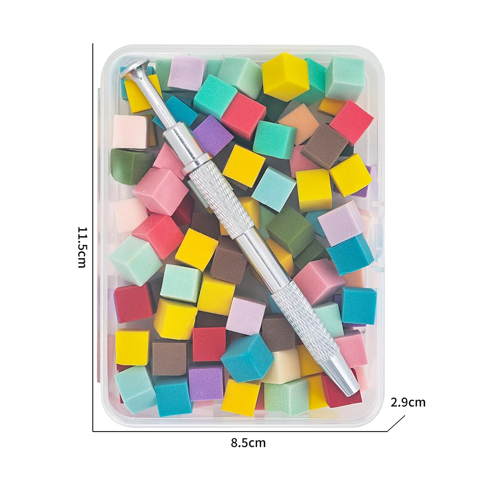 100Pcs Mini Soft Nail Sponge With Grabbing Pen Ombre Nail Art Brush Professional Manicure Painting Gradient Accessories Supplies