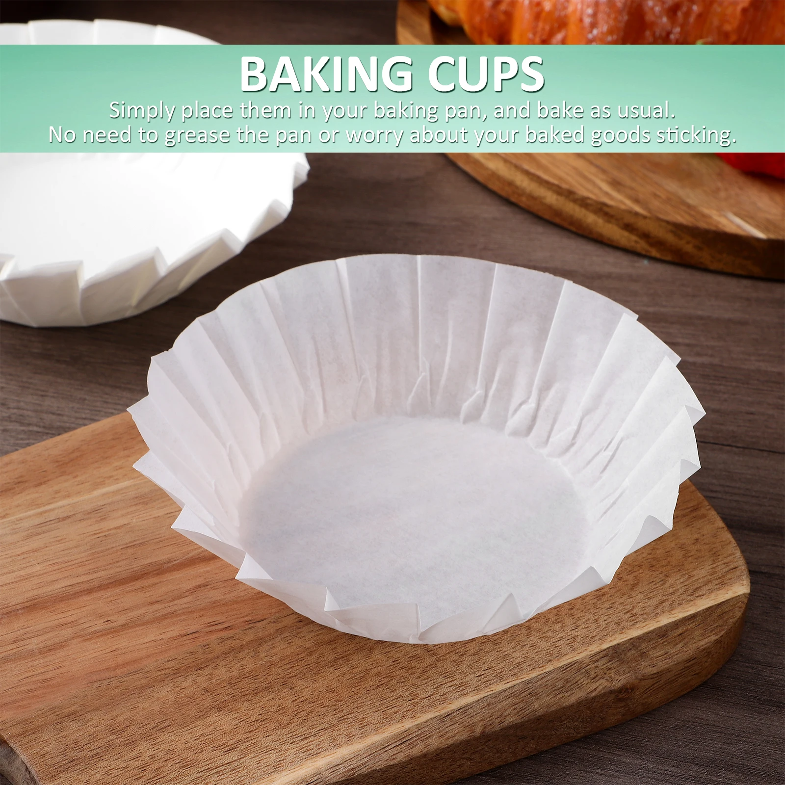 

200 Pcs Dessert Cup Demoulding Paper Baking Cups Greaseproof Cake Muffin Liners