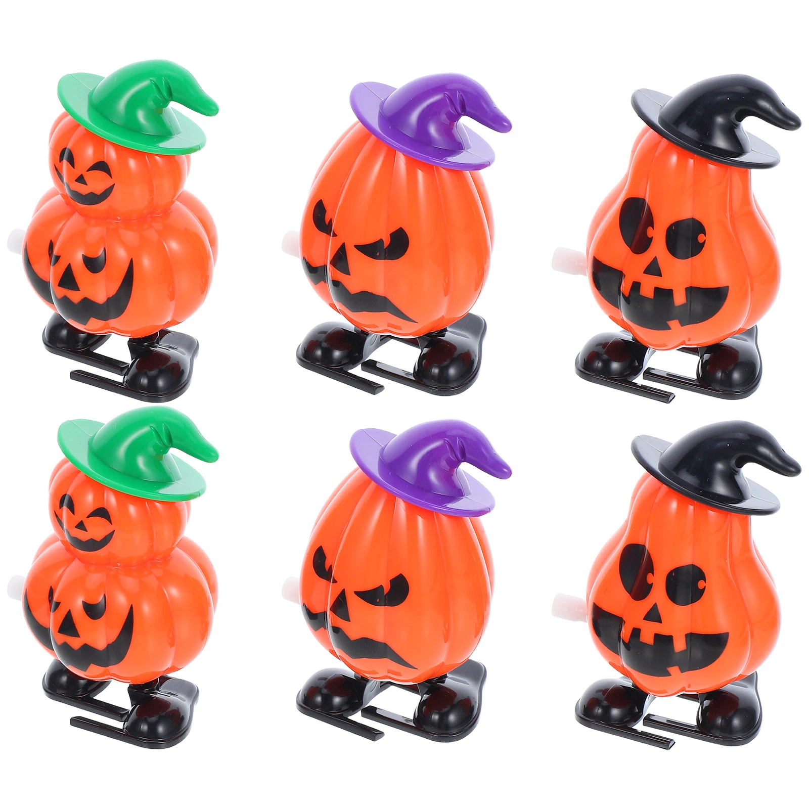6 pçs abóbora relógio brinquedos em massa guloseimas de halloween para crianças wind-up falso pequenas abóboras goody saco enchimento dupla camada