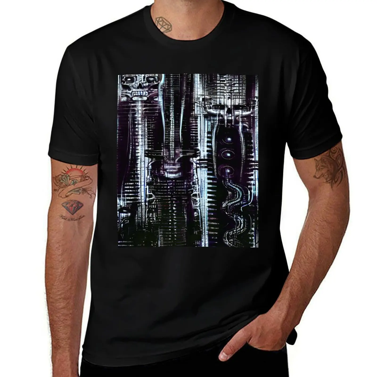 

HR Giger Steampunk Pattern T-Shirt t shirts for man graphic funny man t shirt designer T-Shirt