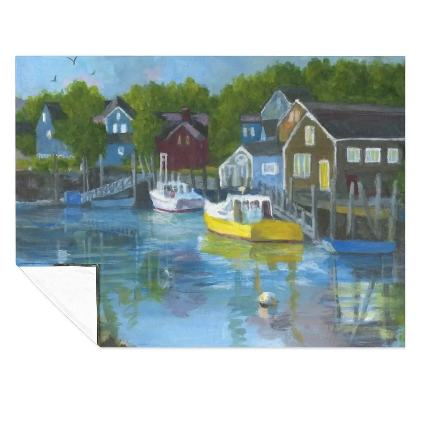 

Portsmouth New Hampshire View from Fish Coop on Pierce Island Throw Blanket Cute Furrys Quilt Loose Blankets