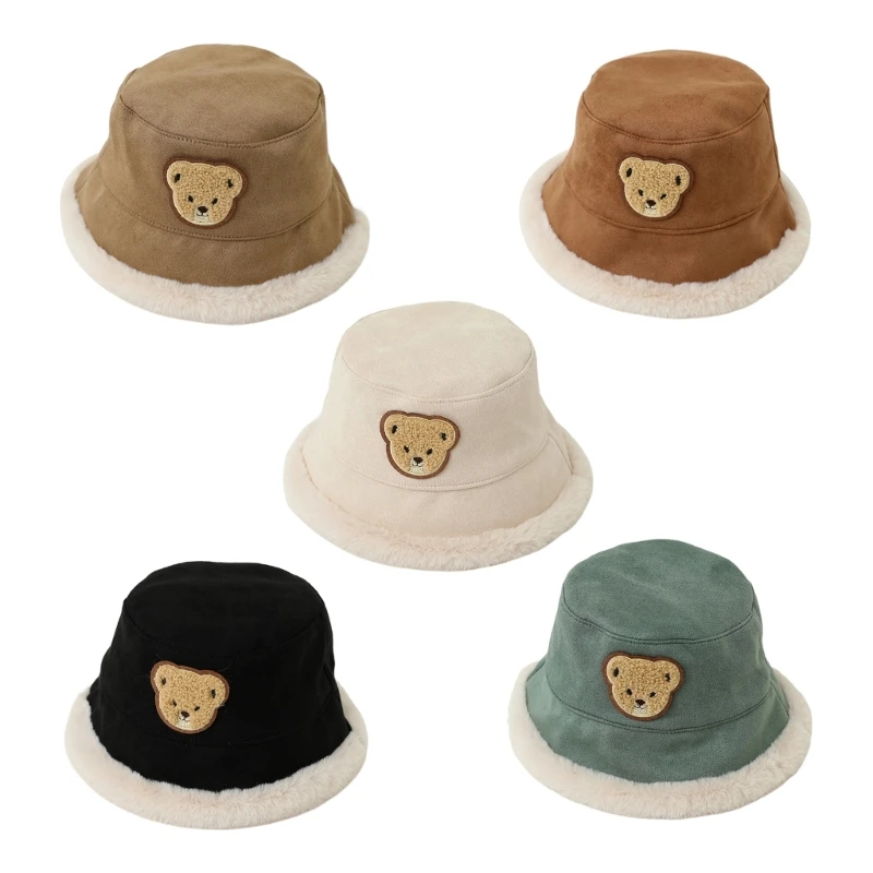 

Cartoon Kids Warm Panama Cap Fashionable Winter Lambswool Fisherman Hat