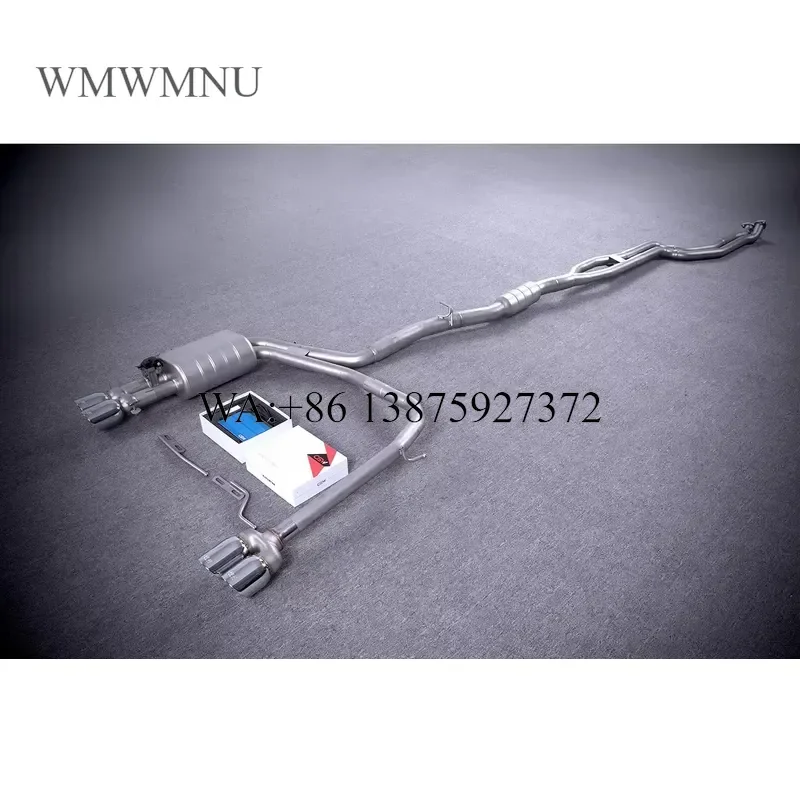 Wmwmnu Valved Cat Back Exhaust System with Quad Tips 304 Stainless Steel Muffler for 525i 530i E60 N52 2003-2010