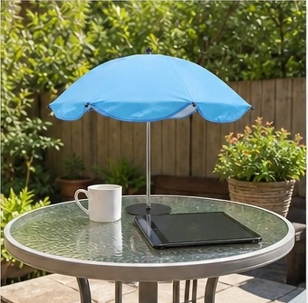 Mini Sun Shade Umbrella 65Cm Compact Desktop Table Canopy for Drinks Phones Poolside Table Shade Umbrella Blue