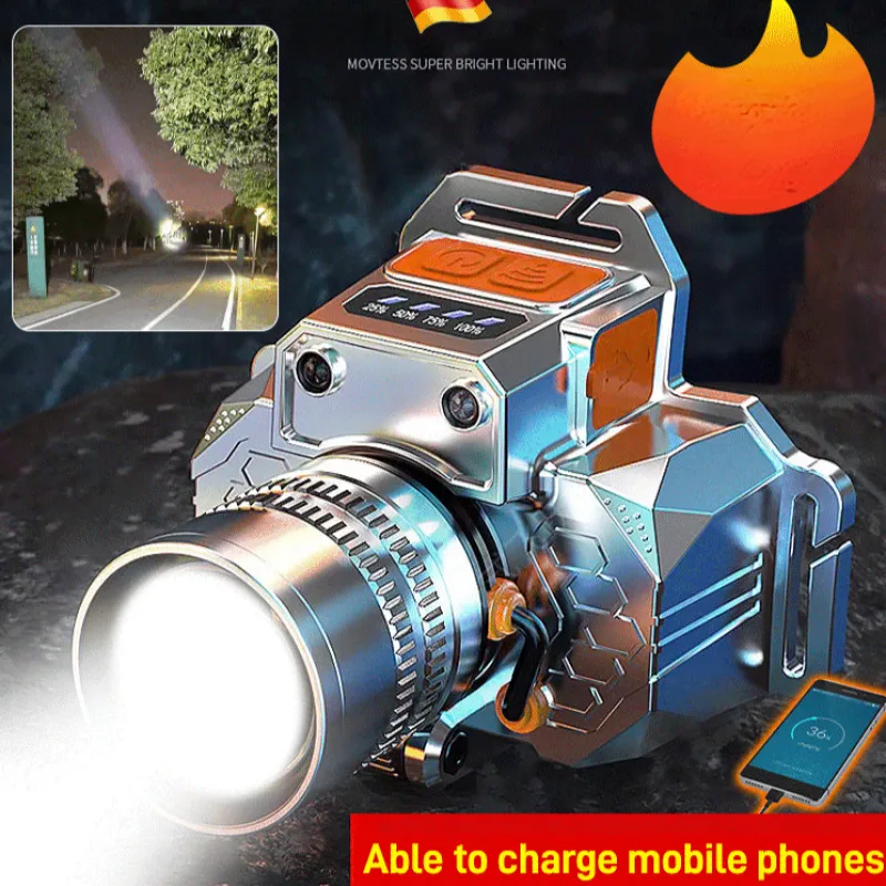 led-ヘッドランプ防水ヘッドライト-usb-充電式-18650-ヘッドトーチキャンプ狩猟キャンプランプ用