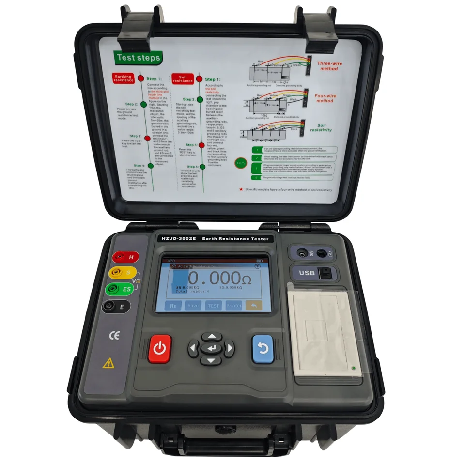 

Hot Sale HZJD-3002E Dual Clamp Multi-function Grounding Resistance Meter Double Clamp Multifunctional Earth Resistance Tester