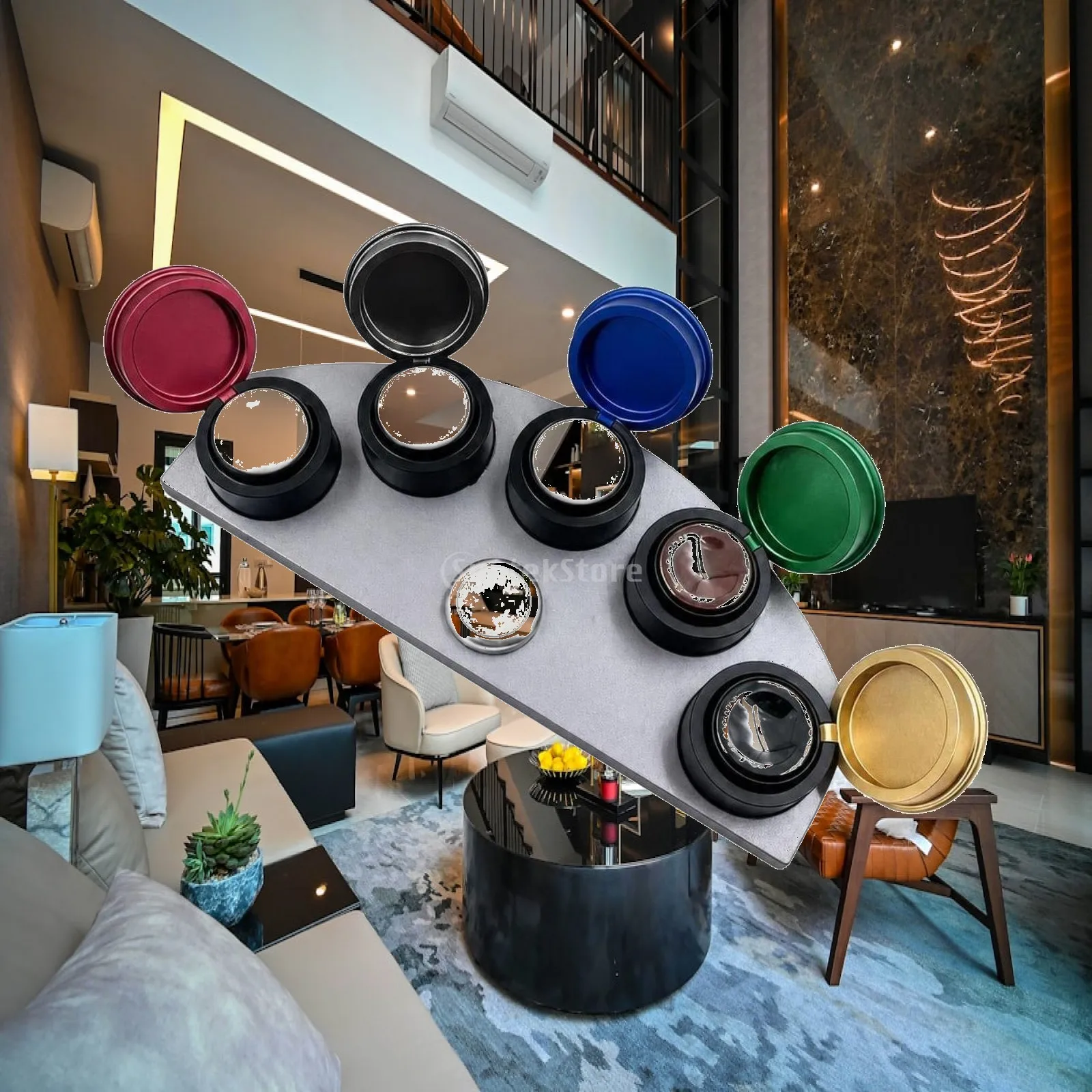 Multicolor Watch Oil Cup Stand with Metal Lids Watchmaker Oil Container for Clock Repair Tools