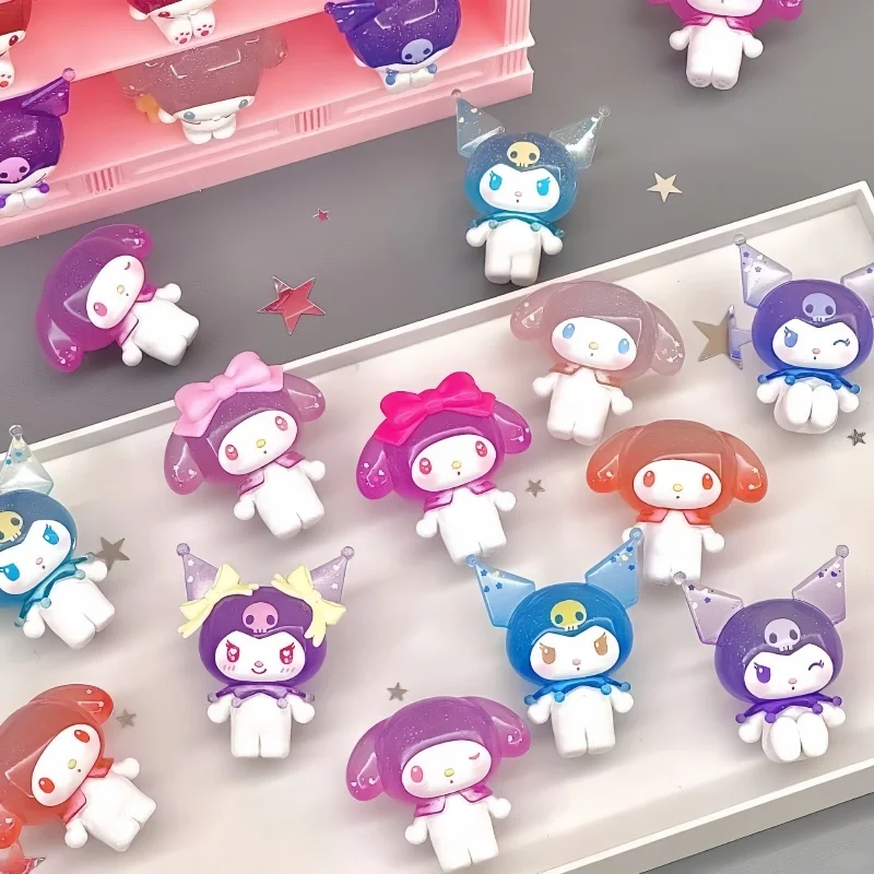 

Sanrio Family Kuromi My Melody Ramune-Style Mini Figures Surprise Bag Cute Anime Desktop Toys Trendy Blind Box Model Decoration