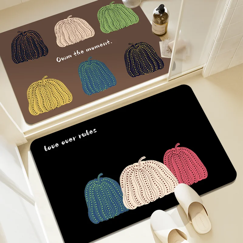 

Водопоглощающий дверной коврик с тыквой, силиконовый напольный коврик с рисунком динозавра, противоскользящий домашний декоративный коврик для входа