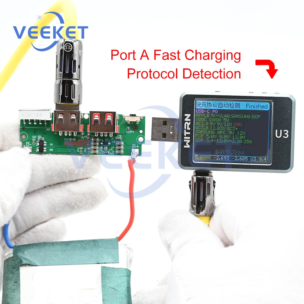 وحدة شحن سريعة 22.5 وات متعددة البروتوكولات من النوع C USB Micro USB لبنك الطاقة لوحة ذاتية الصنع تدعم PD QC VOOC #6