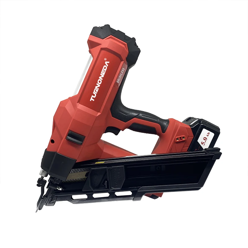 TURNONEDA 34 Degree Framing Nailer 3 1/2 Inch Battery Powered First Fixing Nail Gun