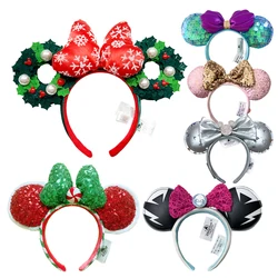 2024 Christmas Headband 50th Anniversary Pirate Headwear Mickey Mouse Classic Mermaid Disney Ears Headwear fashion piece for adu