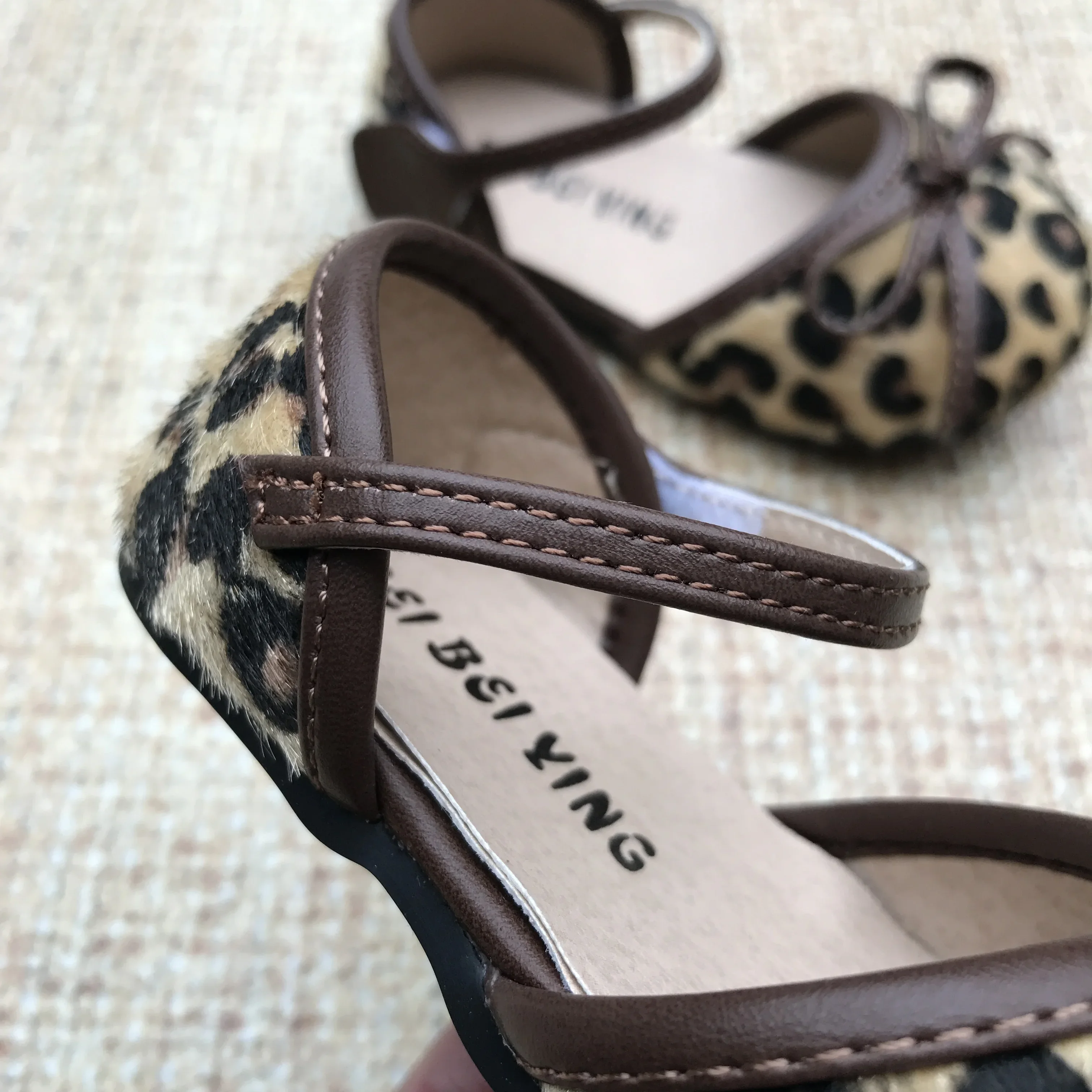 Spring Autumn Baby Girls Leather Shoes Fashion Leopard Princess Mary Janes Shoes Baby Single Flats Shoes