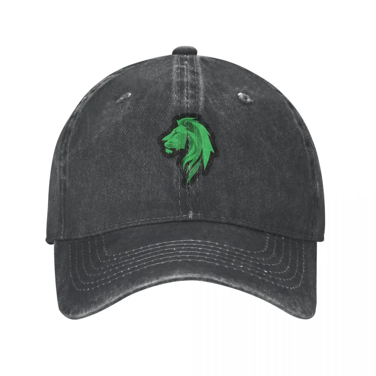 Lion head in green, Stylized Cowboy Hat Military Cap Man Visor Trucker Hats For Men Women's