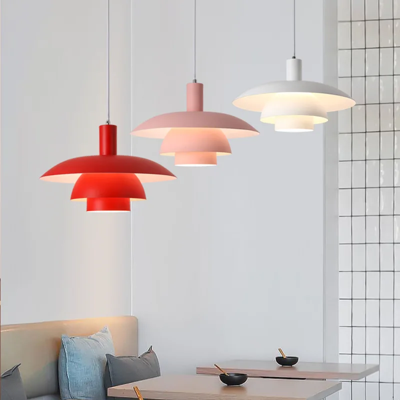 Danish Design LED Art Pendant Light Multicolor Umbrella Hanging Chandelier Living Dining Room Restaurant Lustre Pendant Lamp