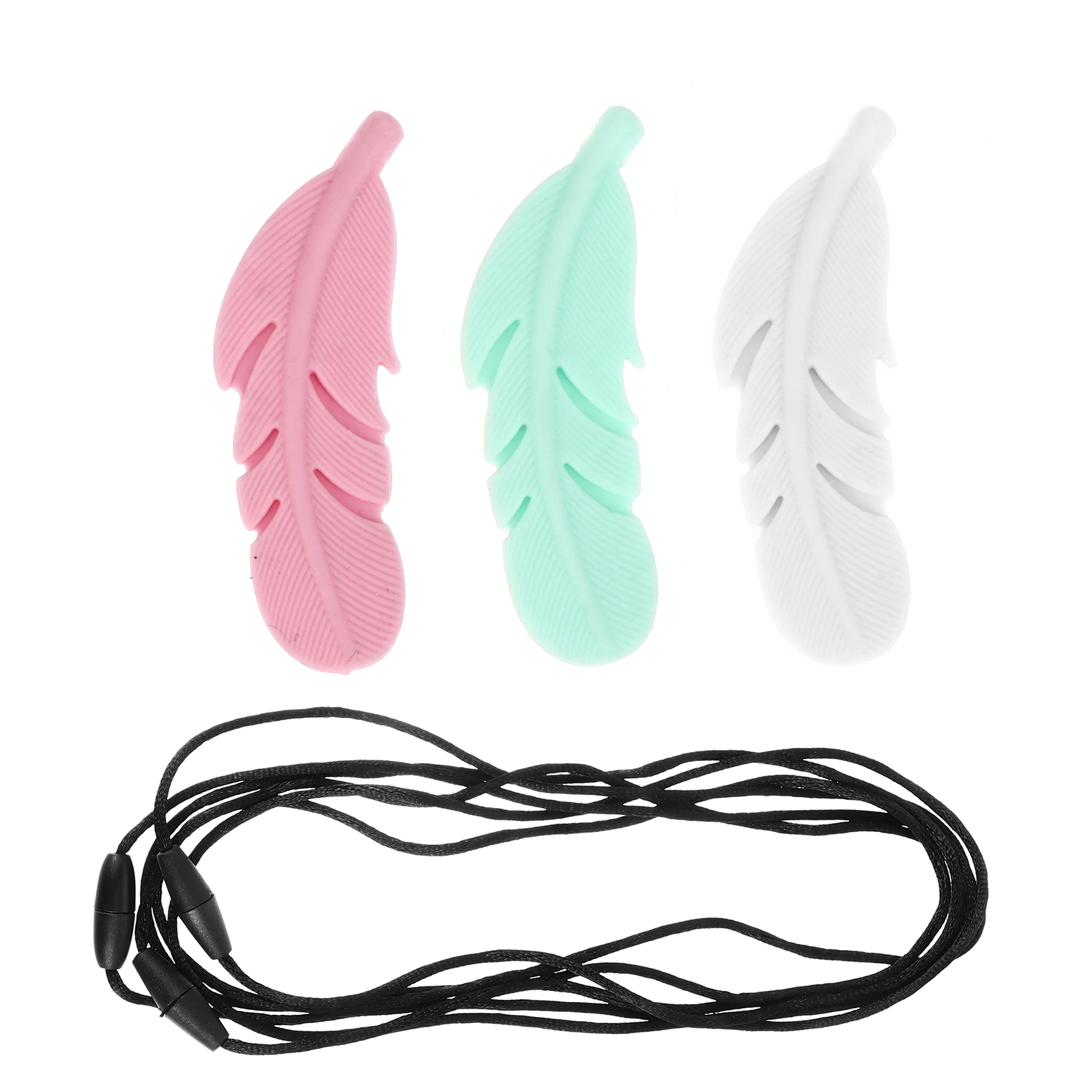 3 Pcs Silicone Necklace Teether Molar Toy Teething Chew Baby Pacifiers Tool Chain