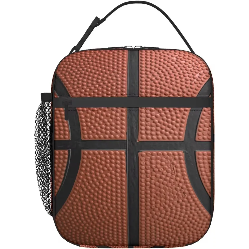 Basketball Lunch Bag for Women Men Insulated Reusable Lunch Box for Work Office School Picnic Portable Bento Tote Bag Cooler Bag