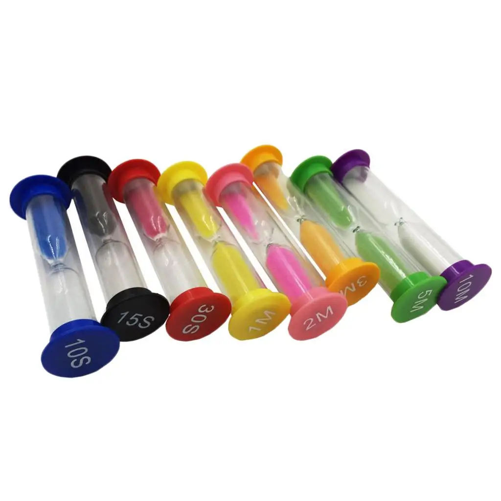 3-6pack 10/15/30 Seconds & 1+2+3+5+10 Minutes Plastic Sandglass Hourglass Timer