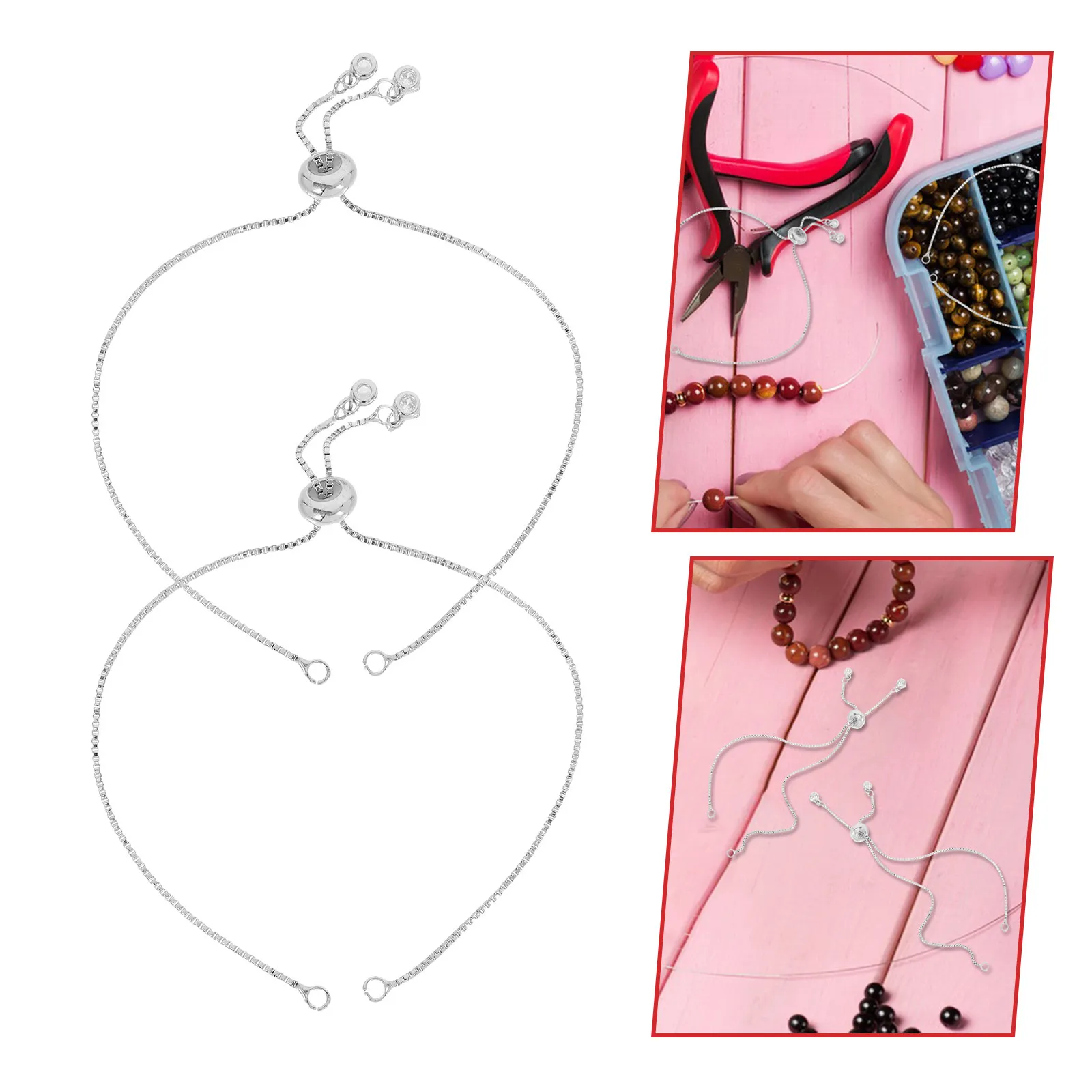 5Pcs Adjustable Slider Bracelet Chain for Creative Jewelry Making Handmade Wrist Decorations Extender Chains Women