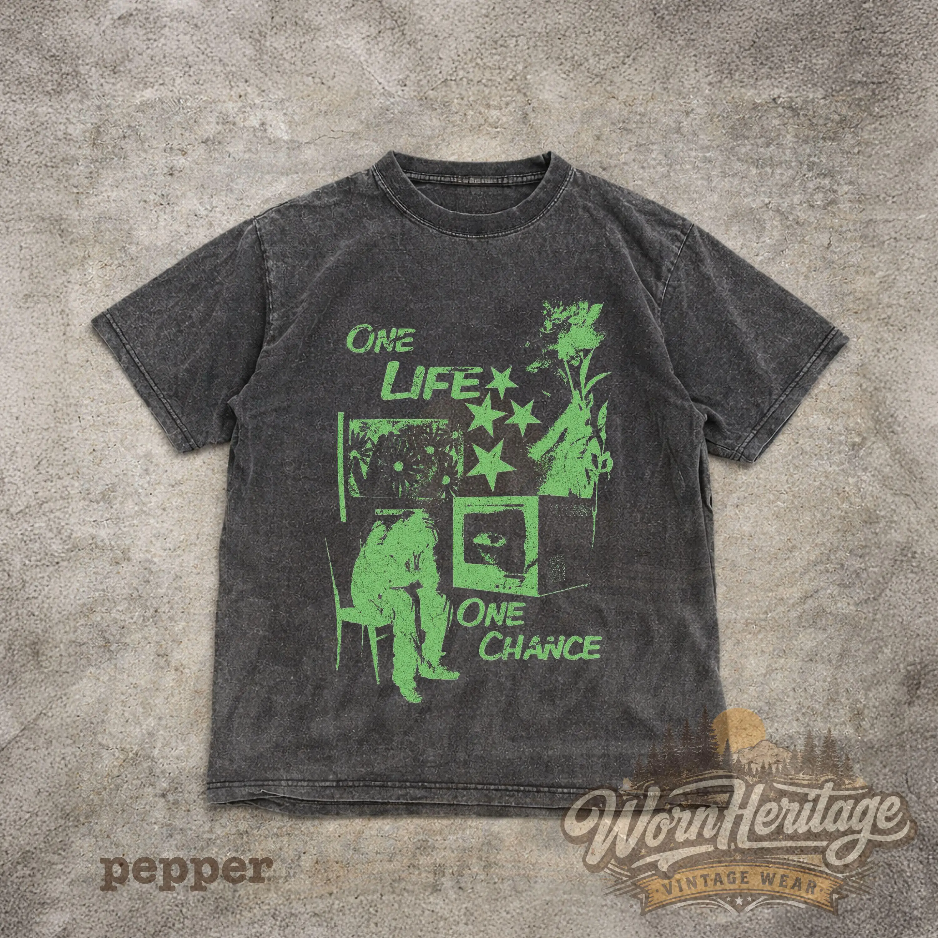 Comfort Colors One Life One Chance Shirts Vintage Grunge Aesthetic Tee Retro Urban Graphic Inspirational Quote Y2K Indie