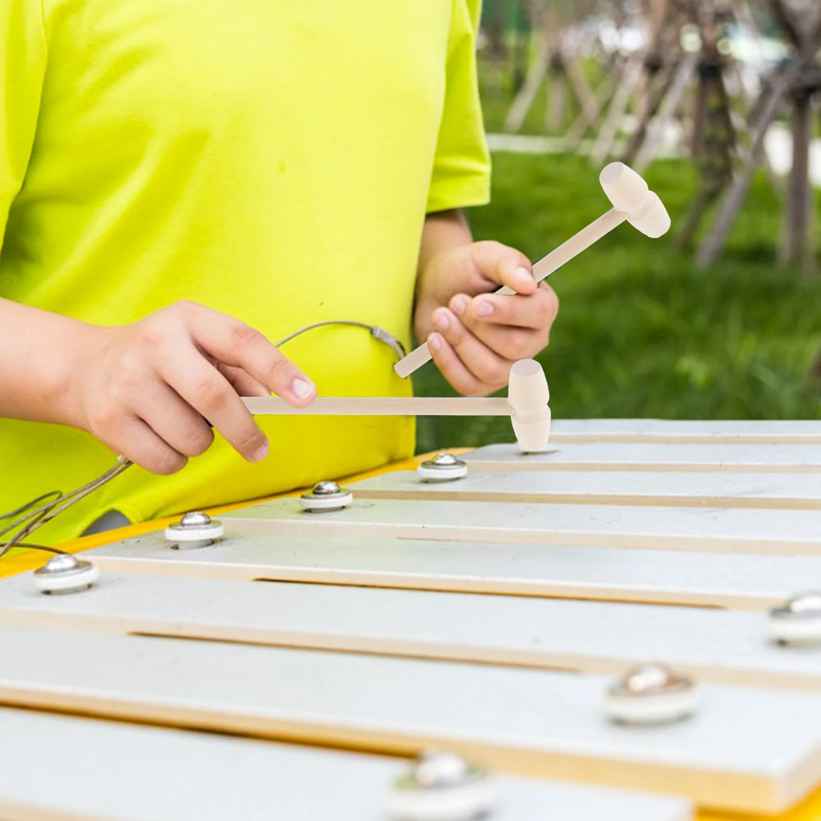 Mini maillets en bois, marteau léger, bords lisses, exercice d'entraînement des mains, outil d'assemblage pour enfants, accessoire de jeu, 10 pièces
