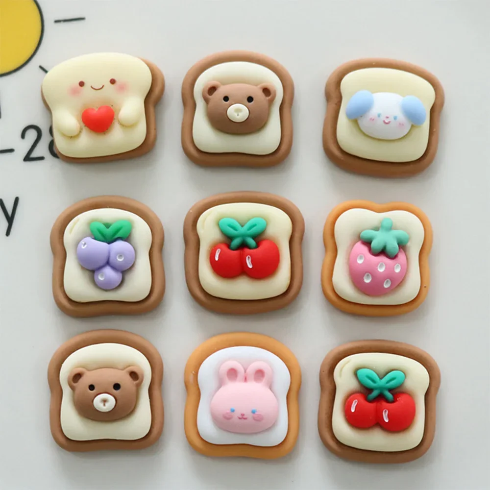 10 шт. Kawaii хлеб серии плоская задняя часть кабошоны из смолы для шпильки для скрапбукинга DIY ювелирные изделия ремесло украшения аксессуары