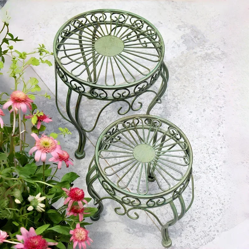 Balcony flower stand outdoor courtyard decoration floor-to-ceiling flower stool outdoor gardening garden living room wrought iro