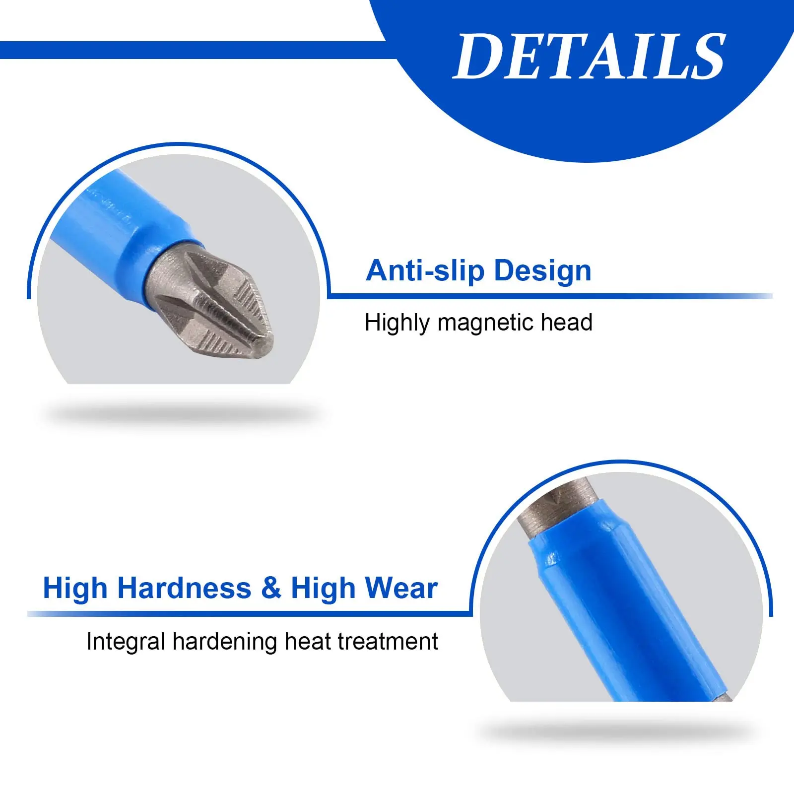 PH1 PH2 PH3 PZ1 PZ2 PZ3 Hex Shank Magnetic Screwdriver Bit Impact Driver Bits Anti Slip Teeth Hardware Electrical Repair Tools