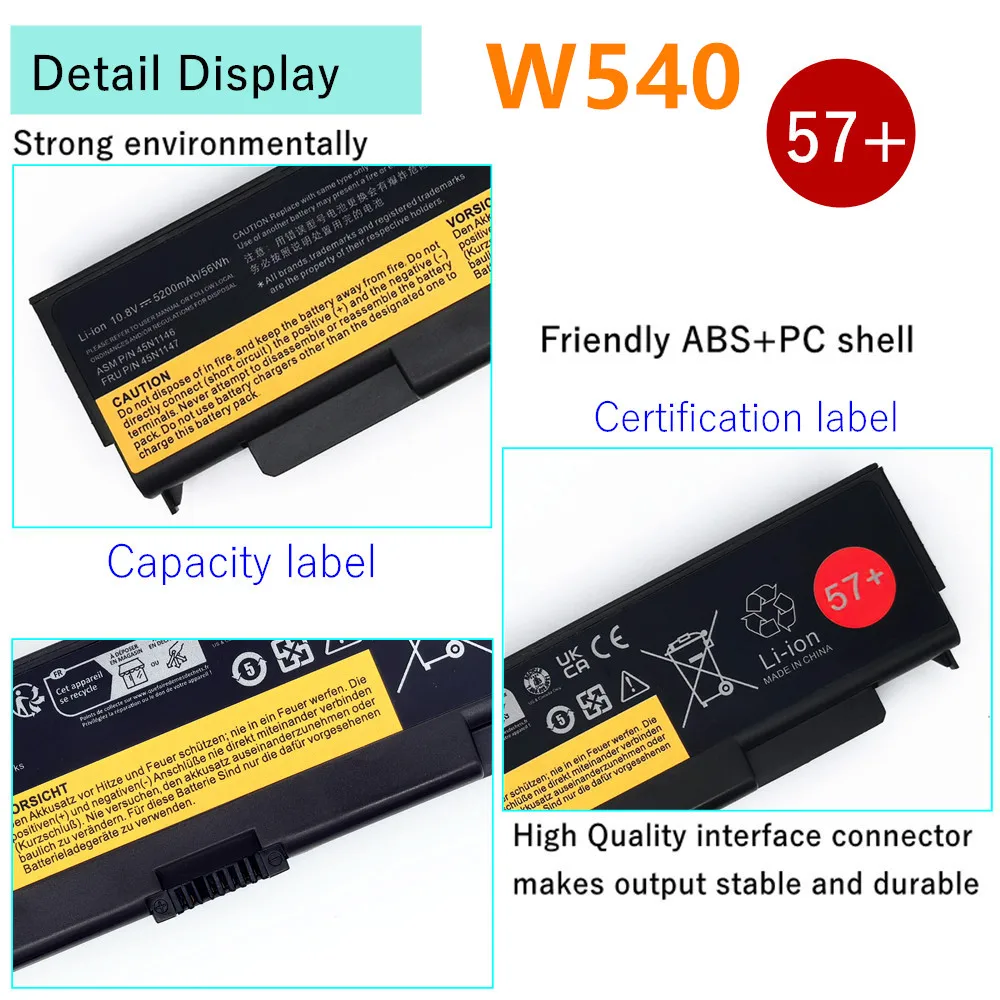 Laptop Battery For Lenovo ThinkPad T440P T540P W540 W541 L440 L540 45N1145 45N1148 45N1149 45N1150 45N1151 45N1158 45N1159