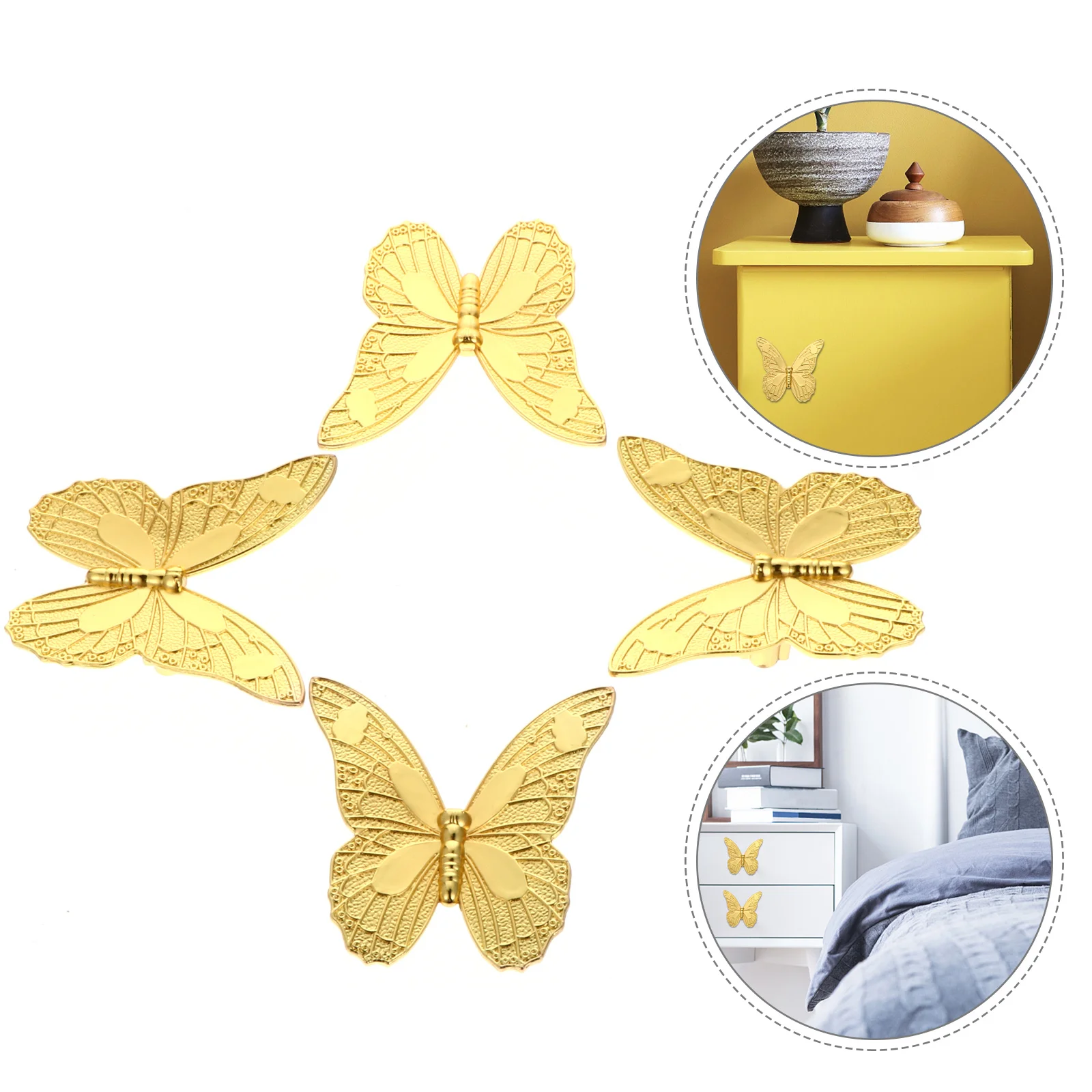 

4Pcs Butterfly Vintage Zinc Alloy Drawer Pull Handles for Cabinet Cupboard Furniture Replacement Decorative Retro Knobs