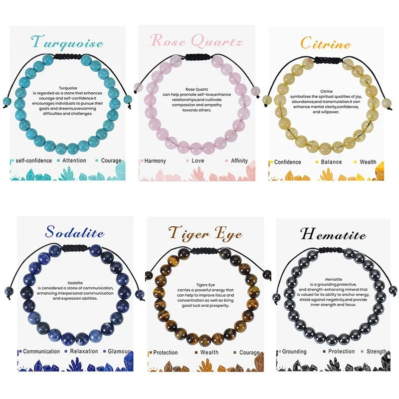 8mm Healing Crystal Stone Bracelets for Women Men Stress Relief Anxiety Yoga Bracelet Gifts birthday Gift For Girls bracelet