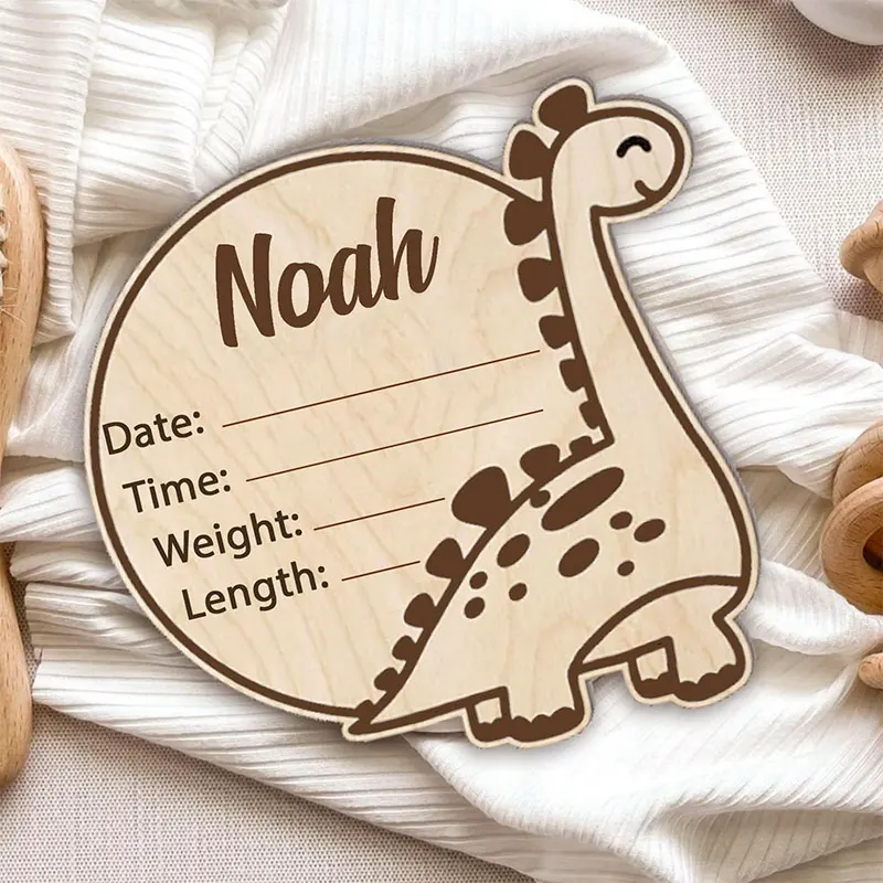 Custom Dinosaur Baby Name Signs Dinosaur Birth Statistics Wooden Baby Name Plaques Personalized  Boy and Girl  Shower Gifts