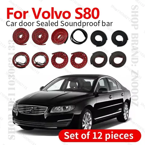 볼보 S80 P3 스파 자동차 도어 씰 스트립 고무 더블 레이어 씰링 프로텍터 방음 스트립 방진 씰 스트립 12PCS 세트