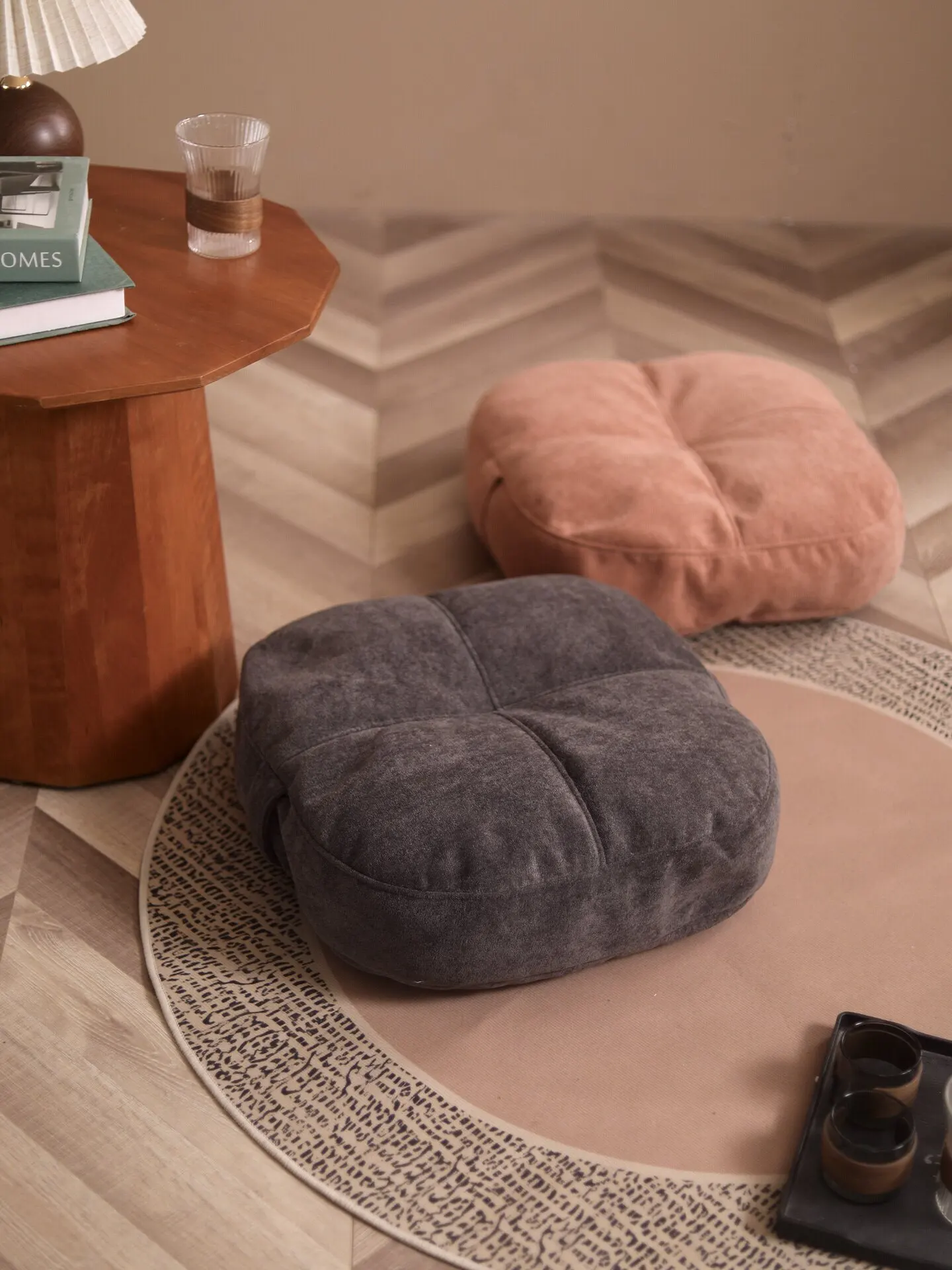 Cloth futon cushion floor meditation simple cream wind tatami mat bay window living room bedroom thickened low stool