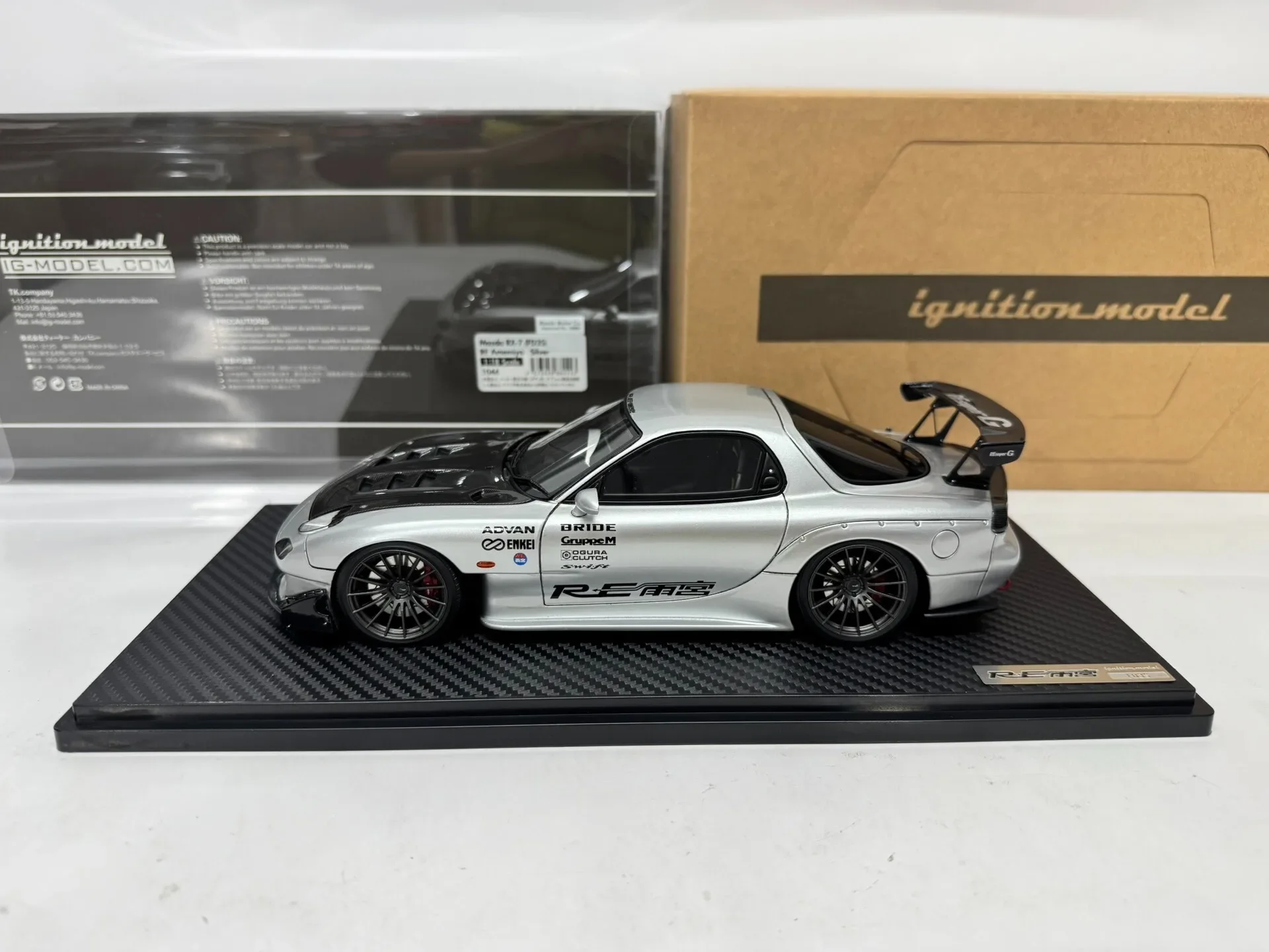 IG 1:18 RX7 FD3S RE Silver JDM Simulation Limited Edition Resin Metal Static Car Model Toy Gift