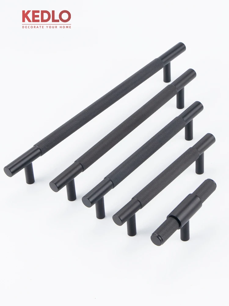 KEDLO Solid Brass European Style Light Luxury Black 500mm 19.5'' Inch Pull Kitchen Cabinet Drawer Long Handle