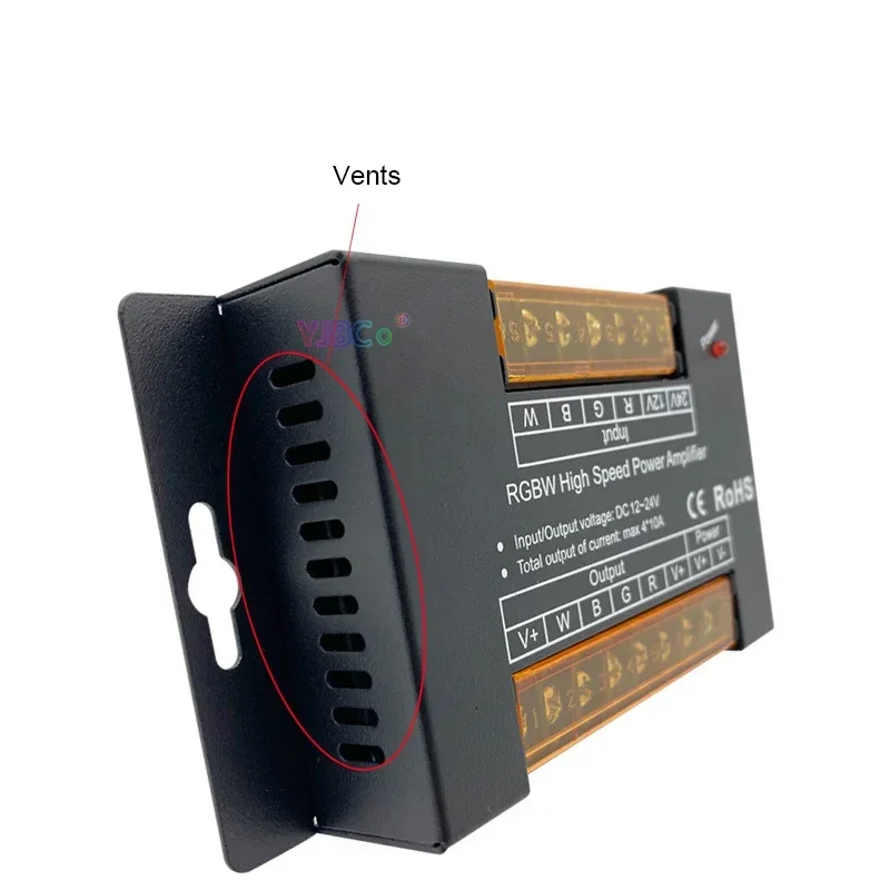 DC 12V~24V 10A*4CH Max 40A RGBW High Speed Power Amplifier 4 channels signal synchronization Repeater RGBW LED Strip Controller