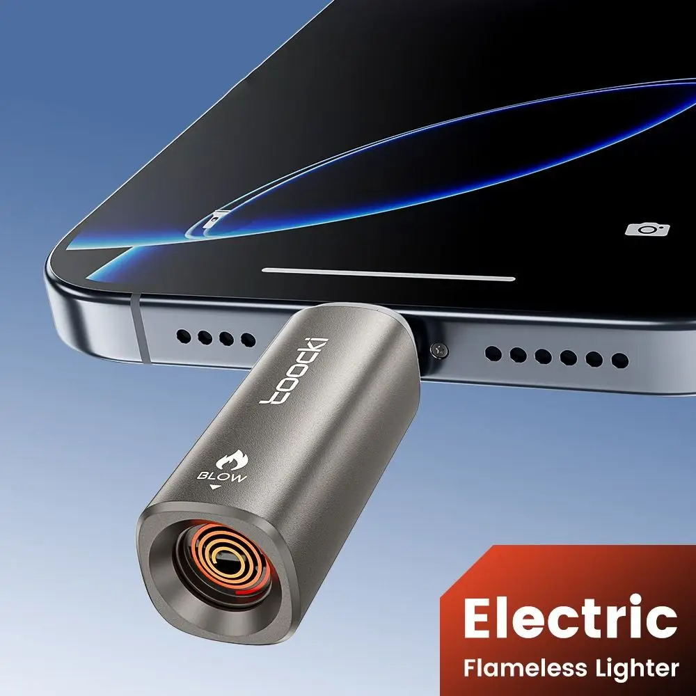 Universal Mini Cigarette Lighter Metal Auto Shut-Off USB-C Lighter No Battery No Flame Portable Type C Lighter Outdoor Use