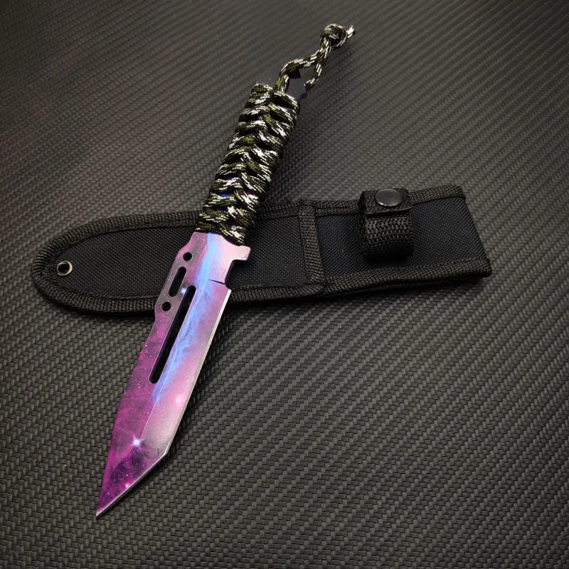 Real CS GO Paracord knife Counter Strike Tactical Straight cutter coltelli da caccia guaina da campeggio sopravvivenza coltello colorato