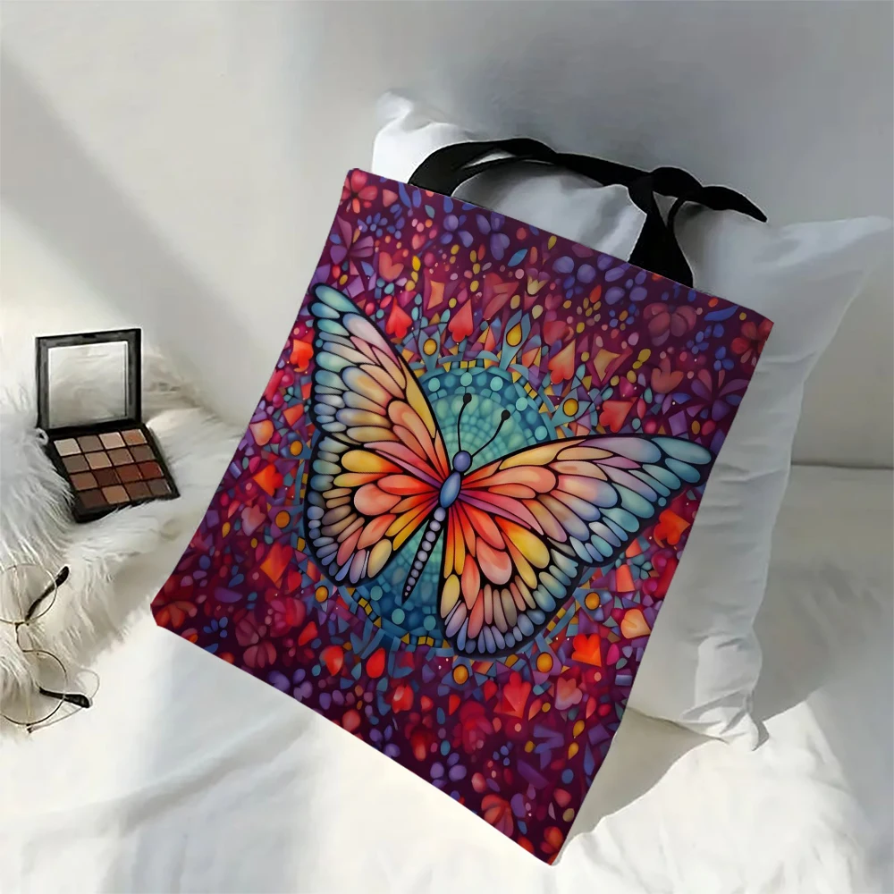 Butterfly Tree of Life Tote Bag Multi Functional Shopping Bag Travel Beach Daily Use Bags Fashionable Durable Women Storage bag