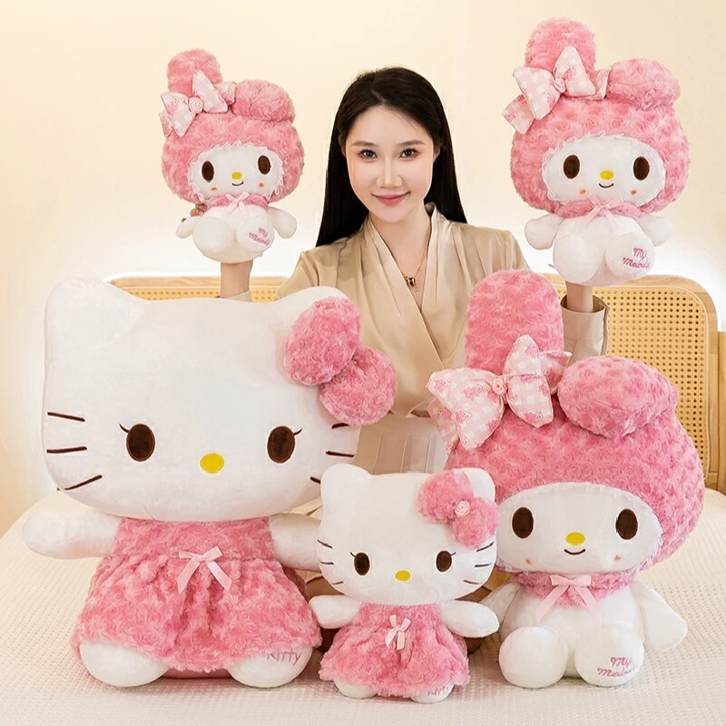 30 cm/60 cm Aoger Hello Kitty Kawaii Rose ma mélodie dessin animé animaux en peluche doux peluche poupée compagnon jouet enfants cadeau d'anniversaire