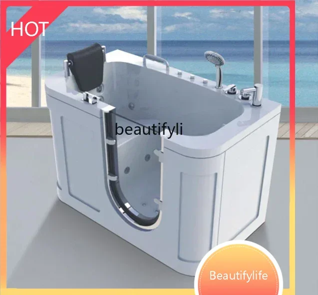 J45 Elderly Bathtub Barrier-Free Side Door Walk-in Home Deep Bubble Sitting Acrylic Massage Small Apartment
