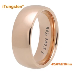 iTungsten 4mm 5mm 6mm 7mm 8mm 10mm I Love You Ring Men Women Tungsten Wedding Band Shiny Polished Comfort Fit