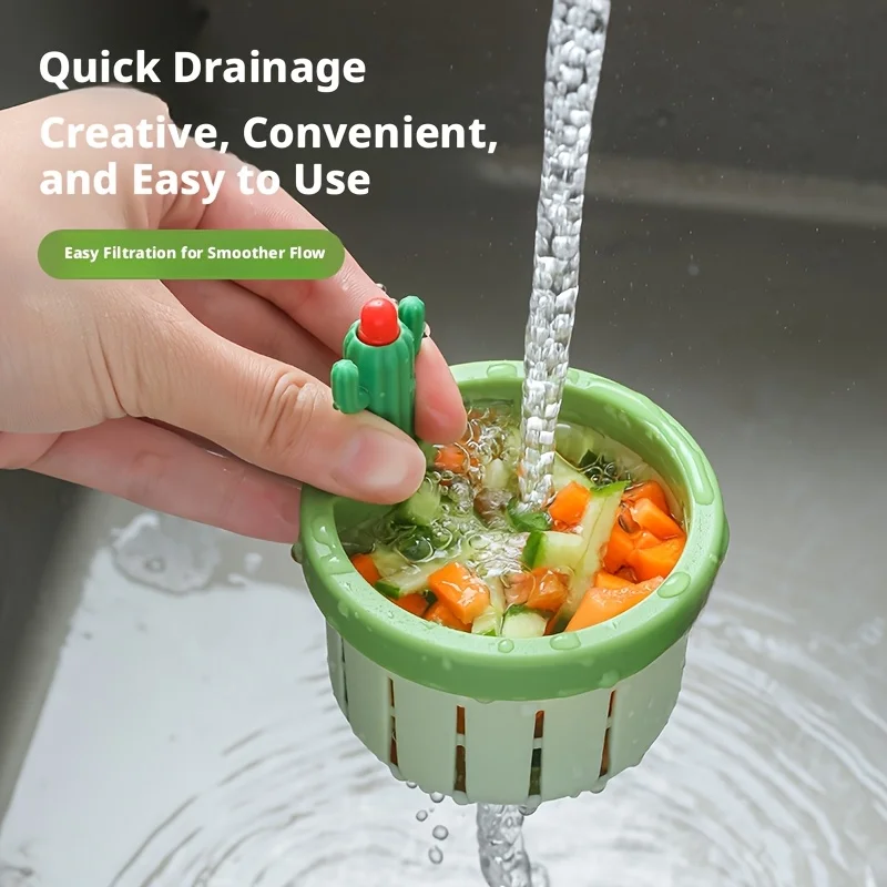 

Cactus Sink Strainer Basket Multi-functional Sink Filter Kitchen Anti-clogging Drain Strainer Vegetable Wash Basin Sewer Filter