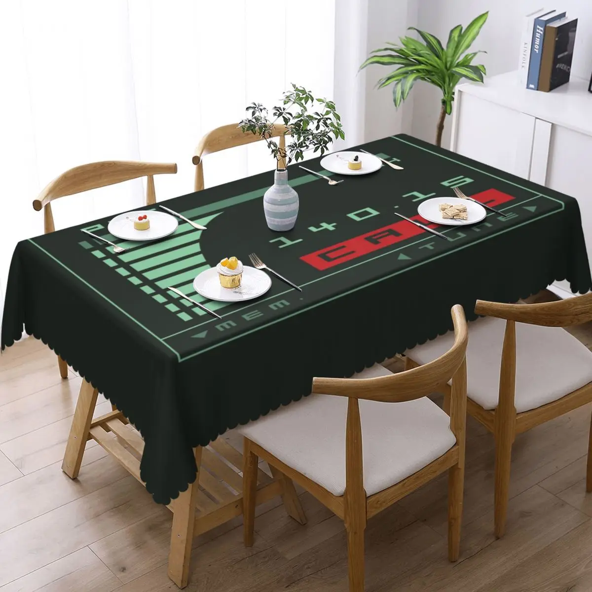 Metal Gear Solid Codec Screen Customized Rectangular Tablecloth Oilproof Table Cover for Dining Events Table Cloth