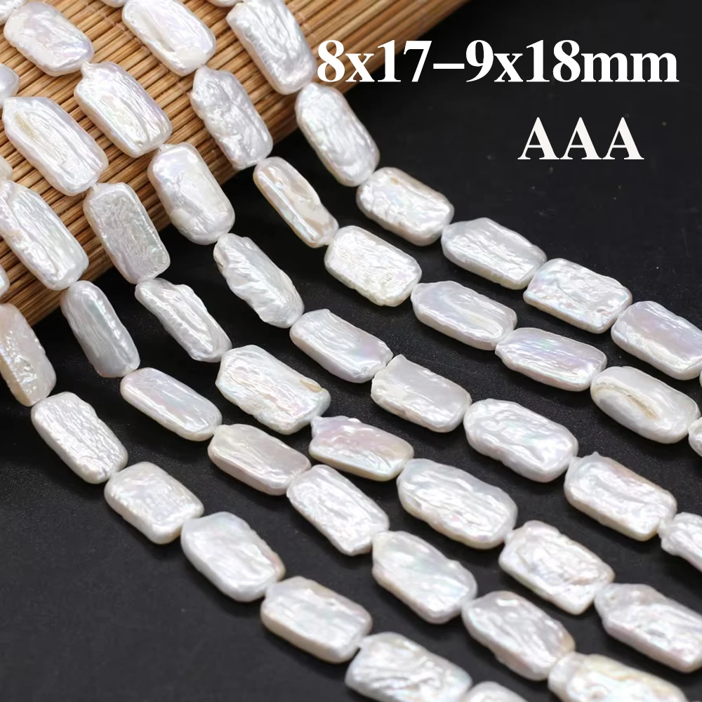 

Natural Baroque Pearl Bead Rectangle Freshwater Loose Bead for Making Jewelry Necklace Bracelet Size 8x17-9x18mm Length 36CM